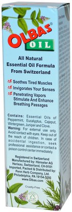 الصحة، الجلد، زيت التدليك Olbas Therapeutic, Aromatherapy Inhalant and Massage Oil, 1.65 fl oz (50 ml)