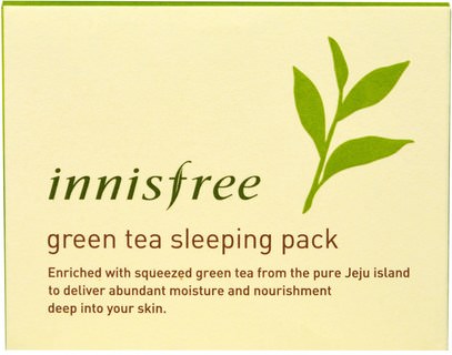الصحة، الجلد، كريمات الليل، الجمال، العناية بالوجه، الشاي الأخضر الجلد Innisfree, Green Tea Sleeping Pack, 2.7 oz (80 ml)