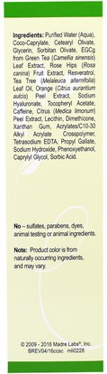 الصحة، الجلد، الليل الكريمات اليوم Madre Labs, Camellia Care, EGCG Green Tea Skin Cream, Anti-Aging, Moisturizing and Hydrating, 1.7 fl oz (50 ml)