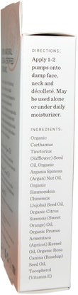 الصحة، الجلد المصل، الجمال، العناية بالوجه، نوع الجلد الطبيعي لتجف الجلد Nourish Organic, Pure Hydrating Argan Face Serum, Apricot + Rosehip, 0.7 oz (20 ml)
