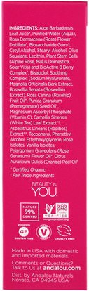 والصحة، وأمصال الجلد، وفيتامين ج Andalou Naturals, 1000 Roses Absolute Serum, Sensitive, 1 fl oz (30 ml)