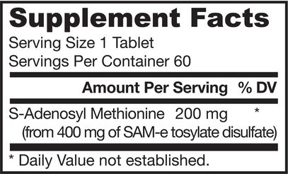 الصحة، تعاطي المخدرات، الإدمان، سام-e (s-أدينوسيل ميثيونين)، سام-e 200 ملغ Jarrow Formulas, Natural SAM-e (S-Adenosyl-L-Methionine) 200, 200 mg, 60 Enteric-Coated Tablets