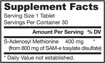 الصحة، تعاطي المخدرات، الإدمان، سام-e (s-أدينوسيل ميثيونين)، سام-e 400 ملغ Jarrow Formulas, Natural SAM-e (S-Adenosyl-L-Methionine) 400, 400 mg, 30 Enteric-Coated Tablets