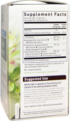 الصحة، الغدة الدرقية Gaia Herbs, Thyroid Support, 60 Vegetarian Liquid Phyto-Caps