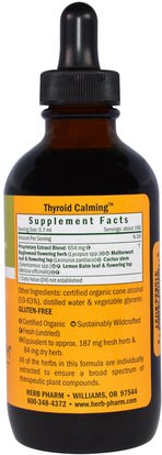 الصحة، الغدة الدرقية Herb Pharm, Thyroid Calming, System Restoration, 4 fl oz (120 ml)