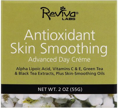 الصحة، المرأة، ألفا حمض الليبويك الكريمات رذاذ، الكريمات يوم Reviva Labs, Antioxidant Skin Smoothing Day Cream, 2 oz (55 g)