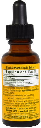 الصحة، المرأة، كوهوش الأسود Herb Pharm, Black Cohosh, 1 fl oz (30 ml)