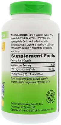 والصحة، والنساء، والعجين التوت Natures Way, Vitex Fruit, 400 mg, 320 Vegetarian Capsules