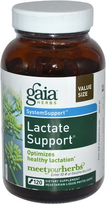 الصحة، المرأة Gaia Herbs, SystemSupport, Lactate Support, 120 Vegetarian Liquid Phyto-Caps