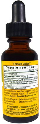 الصحة، المرأة Herb Pharm, Female Libido, 1 fl oz (30 ml)