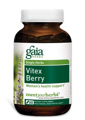 والصحة، والنساء، والأعشاب، والعجين التوت Gaia Herbs, Vitex Berry, 60 Veggie Liquid Phyto-Caps