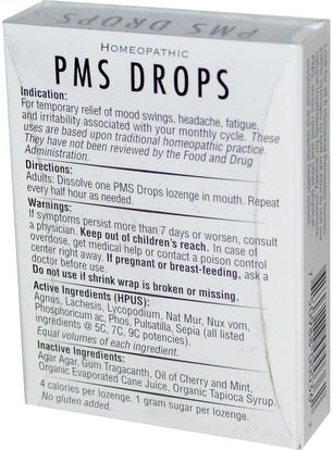 والصحة، والمرأة، والمزاج Historical Remedies, PMS Drops, 30 Homeopathic Lozenges