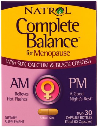 الصحة، المرأة Natrol, Complete Balance for Menopause AM & PM Formula, Two Bottles 30 Capsules Each