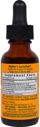 والصحة، والمرأة، والحمل Herb Pharm, Mothers Lactation, 1 fl oz (30 ml)