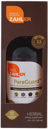 الصحة Zahler, ParaGuard, Advanced Intestinal Flora Support, 4 fl oz (118 ml)