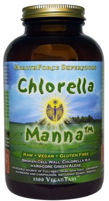 HealthForce Nutritionals, Chlorella Manna, 1500 VeganTabs ,المكملات الغذائية، سوبرفوودس، كلوريلا