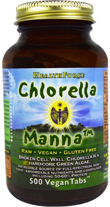 HealthForce Nutritionals, Chlorella Manna, 500 VeganTabs ,المكملات الغذائية، سوبرفوودس، كلوريلا