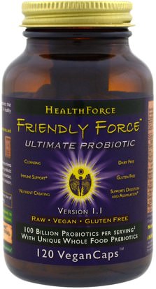 HealthForce Nutritionals, Friendly Force, The Ultimate Probiotic, 120 Vegan Caps ,المكملات الغذائية، البروبيوتيك، استقرت البروبيوتيك