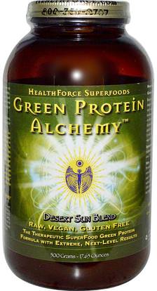 HealthForce Nutritionals, Green Protein Alchemy, Desert Sun Blend, 17.65 oz (500 g) ,المكملات الغذائية، سوبرفوودس، الخضر