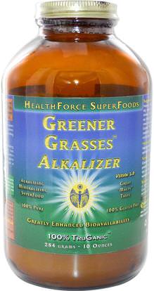 HealthForce Nutritionals, Greener Grasses Alkallizer, Version 2.0, 10 oz (284 g) ,المكملات الغذائية، سوبرفوودس، الخضر