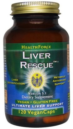 HealthForce Nutritionals, Liver Rescue, Version 5.1, 120 Vegan Caps ,والصحة، ودعم الكبد