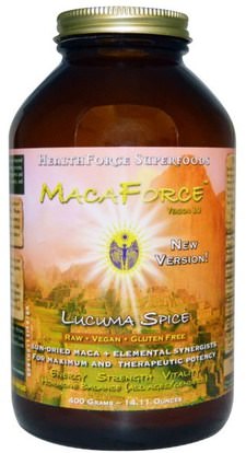 HealthForce Nutritionals, MacaForce, Version 3.0, Lucuma Spice, 14.11 oz (400 g) ,المكملات الغذائية، أدابتوغين، سوبرفوودس