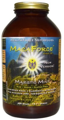 HealthForce Nutritionals, MacaForce, Version 3.0, Majestic Mint, 14.11 oz (400 g) ,المكملات الغذائية، أدابتوغين، سوبرفوودس