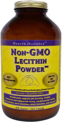 HealthForce Nutritionals, Non-GMO Lecithin Powder, 13.2 oz (375 g) ,المكملات الغذائية، الليسيثين، والصحة