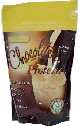 HealthSmart Foods, Inc., Chocolite Protein, Banana Cream, 14.7 oz (418 g) ,والمكملات الغذائية، يهز البروتين