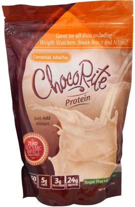 HealthSmart Foods, Inc., ChocoRite Protein, Caramel Mocha, 14.7 oz (418 g) ,والمكملات الغذائية، والبروتين