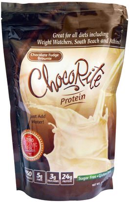 HealthSmart Foods, Inc., ChocoRite Protein, Chocolate Fudge Brownie, 14.7 oz (418 g) ,والمكملات الغذائية، والبروتين