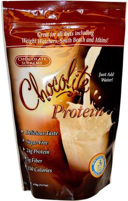 HealthSmart Foods, Inc., ChocoRite Protein, Chocolate Supreme, 14.7 oz (418 g) ,والمكملات الغذائية، والبروتين
