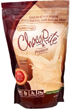 HealthSmart Foods, Inc., ChocoRite Protein, Cookie Dough, 14.7 oz (418 g) ,والمكملات الغذائية، والبروتين