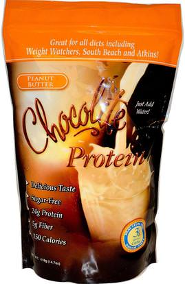 HealthSmart Foods, Inc., ChocoRite Protein, Peanut Butter, 14.7 oz (418 g) ,والمكملات الغذائية، والبروتين