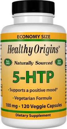 Healthy Origins, 5-HTP, 100 mg, 120 Veggie Caps ,المكملات الغذائية، 5-هتب، 5-هتب 100 ملغ