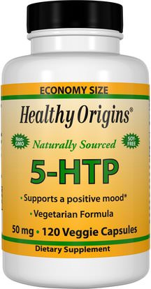 Healthy Origins, 5-HTP, 50 mg, 120 Veggie Caps ,المكملات الغذائية، 5-هتب، 5-هتب 50 ملغ