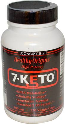 Healthy Origins, 7-Keto, 100 mg, 120 Veggie Caps ,المكملات الغذائية، 7-كيتو، ديا