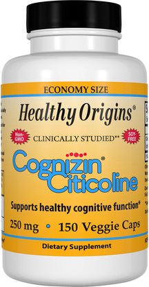 Healthy Origins, Cognizin Citicoline, 250 mg, 150 Veggie Caps ,الفيتامينات، الكولين، سدب الكولين (سيتي كولين)، كوغنيزين سيتيكولين
