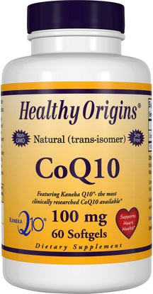 Healthy Origins, CoQ10, Kaneka Q10, 100 mg, 60 Softgels ,المكملات الغذائية، أنزيم q10، coq10