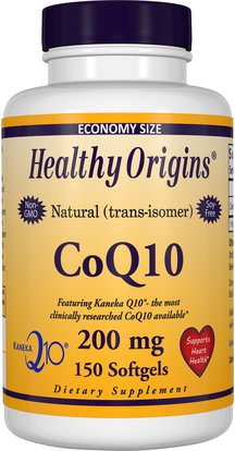Healthy Origins, CoQ10, Kaneka Q10, 200 mg, 150 Softgels ,المكملات الغذائية، أنزيم q10، coq10 200 ملغ