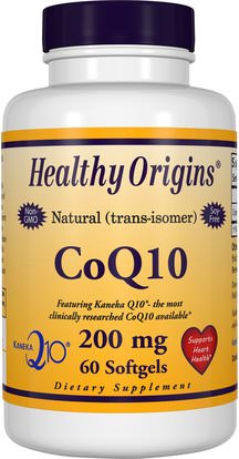 Healthy Origins, CoQ10, Kaneka Q10, 200 mg, 60 Softgels ,المكملات الغذائية، أنزيم q10، coq10 200 ملغ