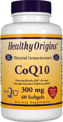Healthy Origins, CoQ10, Kaneka Q10, 300 mg, 60 Softgels ,المكملات الغذائية، أنزيم q10، coq10 300 ملغ