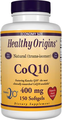 Healthy Origins, CoQ10, Kaneka Q10, 400 mg, 150 Softgels ,المكملات الغذائية، أنزيم q10، coq10 400 ملغ