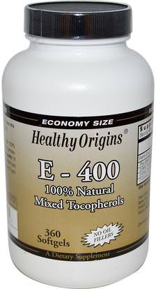 Healthy Origins, E-400, 400 IU, 360 Softgels ,الفيتامينات، فيتامين e