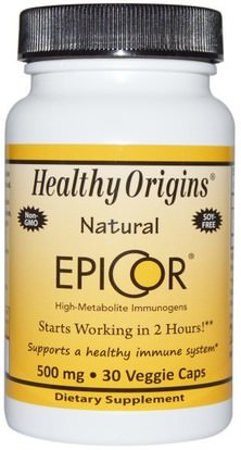 Healthy Origins, EpiCor, 500 mg, 30 Veggie Caps ,المكملات الغذائية، بيتا جلوكان، الانفلونزا الباردة والفيروسية، إبيكور