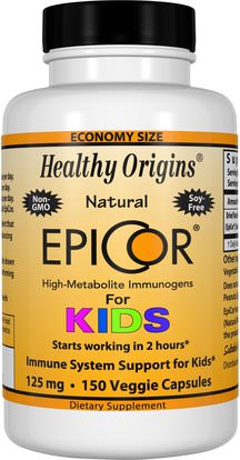 Healthy Origins, EpiCor for Kids, 125 mg, 150 Veggie Caps ,والصحة، والانفلونزا الباردة والفيروسية، إبيكور، صحة الأطفال، وملاحق الأطفال
