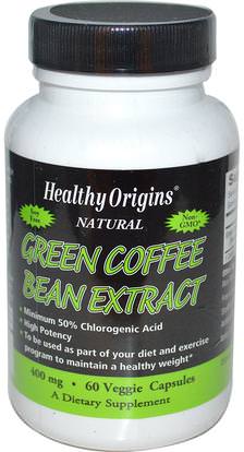 Healthy Origins, Green Coffee Bean Extract, 400 mg, 60 Veggie Capsules ,والمكملات الغذائية، ومضادات الأكسدة، واستخراج حبوب البن الخضراء