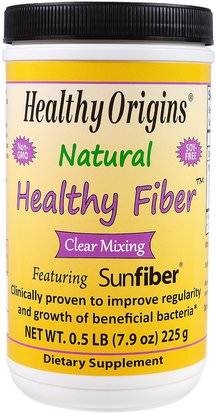 Healthy Origins, Natural Healthy Fiber, Clear Mixing, 7.9 oz (225 g) ,المكملات الغذائية، الألياف، سونفيبر تحلل جزئيا الصمغ الغوار
