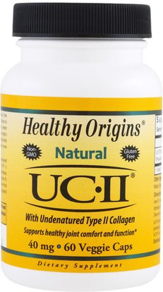 Healthy Origins, Natural, UC-II with Undenatured Type II Collagen, 40 mg, 60 Veggie Caps ,الصحة، العظام، هشاشة العظام، الكولاجين، الصحة المشتركة