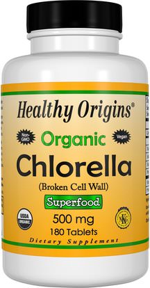 Healthy Origins, Organic Chlorella, 180 Tablets ,المكملات الغذائية، سوبرفوودس، كلوريلا